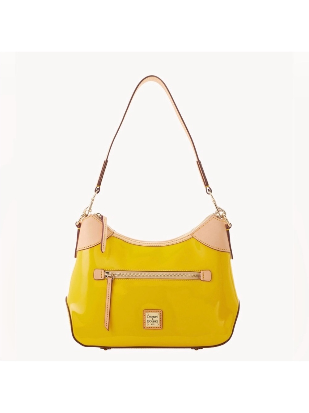Stunning Yellow Dooney & Bourke Patent Leather Shoulder Bag EUC COA